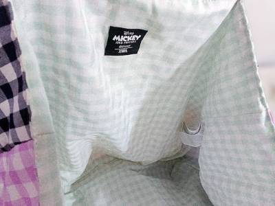 Bolsa Zara Em Algodo Xadrez Turma Do Mickey Tamanho Mdio