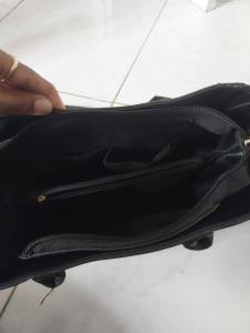Bolsa De Couro Sinttico Preta