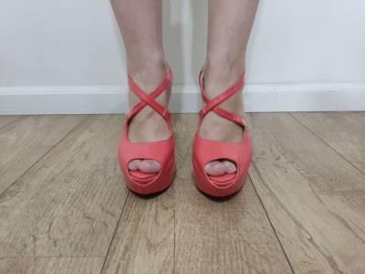 Sandlia Meia Pata Em Verniz Rosa Salto 13cm Tamanho 37