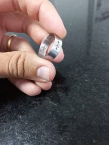 Anel Crucifixo Inox