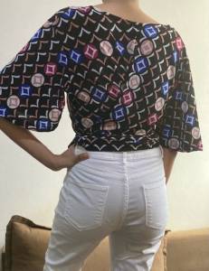 Blusa Envelope Estampa Geomtrica