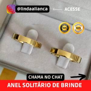 Alianas De Moeda Antiga + Anel Solitrio De Brinde