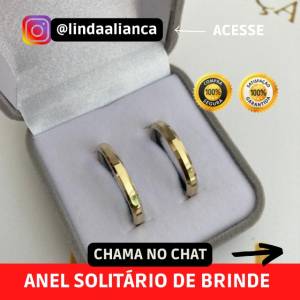 Alianas De Moeda Antiga - Anel Solitrio Brinde Frete