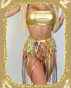 Conjunto De Carnaval Metalizado Hot Pant