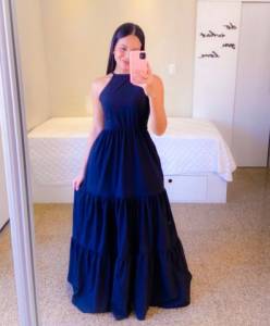 Vestido Longo Azul