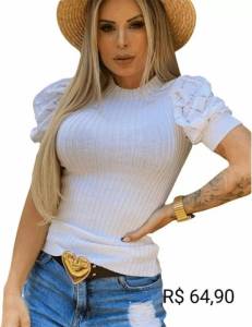 Blusa Tricot Manga Princesa