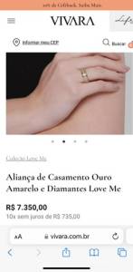 Aliana Vivara Ouro 18k E Diamantes Love Me