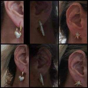 Brinco (s) Folheado A Ouro - Detalhes Pedrinhas Zircnia