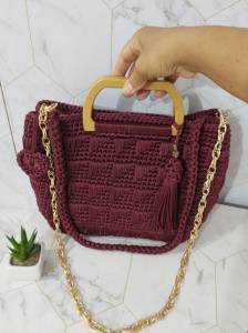 Bolsa Croch Moderno Em Fio Natico