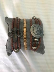3 Pulseira Masculina Banhada A Ouro E