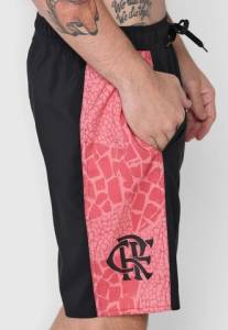 Bermuda gua Original Flamengo Adidas Preto+rosa Com Bolso