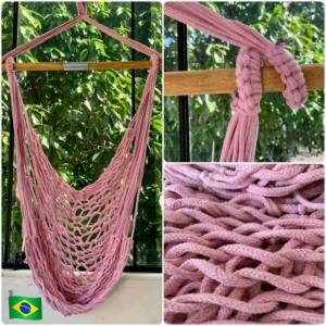Rede De Dormir Cadeira Suspensa Tranada - 150kg
