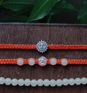 Trio De Pulseiras Macram Sol Glow