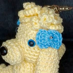 Chaveiro Amigurumi Poodle Zoinho Azul