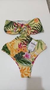 Body Engana Mame Malha Suplex Estampa Floral Moda Praia Vero