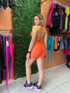 Conjunto Fitness - Top E Short De Poliamida.