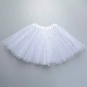 Saia Tule 3 Camadas Adulto Carnaval Brilho Estrela 40cm Tutu