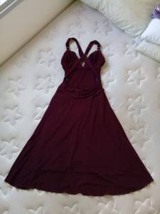 Vestido De Festa Midi Vinho