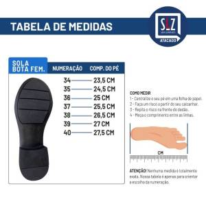 Bota Botinha Cano Curto Feminina Slz