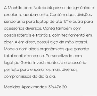 Mochila Notebook Genial