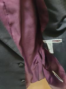 Blazer Preto Com Forro Violeta 46 A 48