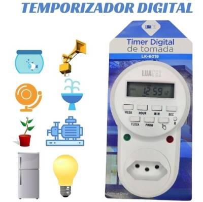 Timer Temporizador  Digital De Tomada Lk-6019 Luatek