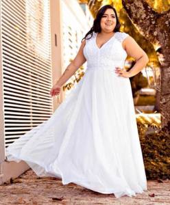 Vestido Noiva Civil E Festa Plus Size