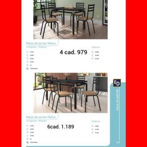 Mesa De Jantar Malva Entrega Grtis