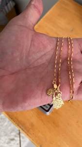 Cordo Ouro 18k Com Pingentes