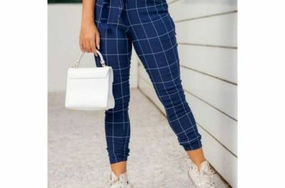 Cala Jogger Xadrez Azul Feminina