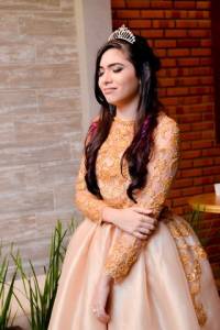 Vestido 15 Anos Longo Dourado