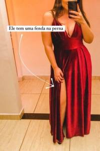 Vestido De Festa Longo - Vinho/marsala