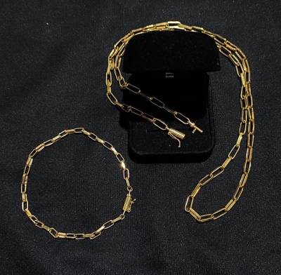 Kit De Moeda Antiga Corrente + Pulseira