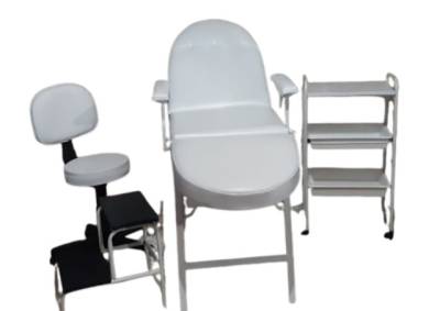 Kit Esttica Luxo Ideal Micropigemntao - 4 Peas Com Carrinho/escadinha E Mocho