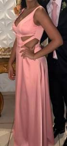 Vestido De Festa Acetinado Rosa Beb