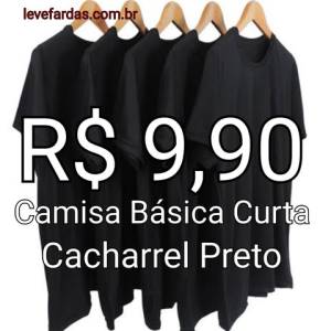 Camisa Bsica Manga Curta - Cacharrel Preta