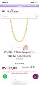 Cordo De Ouro Rommanel