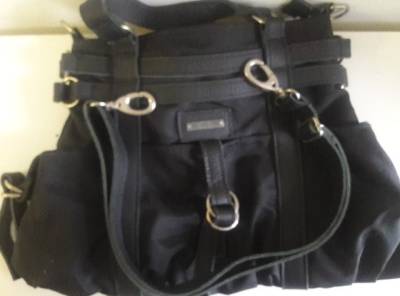 Bolsa De Lona De Avio, Com Detalhes Em Couro