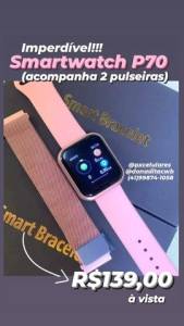 P70 Duas Pulseiras Smartwatch