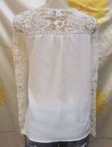 Blusa/camisa Renda Manga Longa Tam M