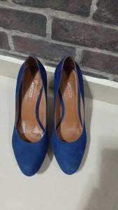 Sapato Azul Tm 36/ Scarpin Marron....cala  37/