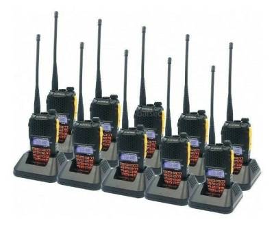 Kit 10 Radio Dual Band(uhf+vhf) Baofeng Uv-6r + Fone