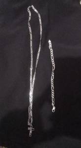 Corrente E Pulseira De Prata