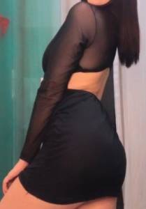 Vestido Curto Com Transparncia Nas Mangas