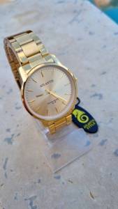 Relgio Atlantis Style Dourado Original Prova Dgua