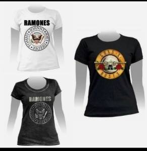 Camisetas Feminina De Bandas De Rock