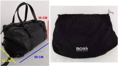 Bolsa De Viagem Modelo Duffle Bag Hugo Boss Em Couro Legtimo! Original