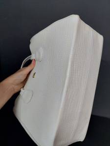 Bolsa Couro Branca Nova