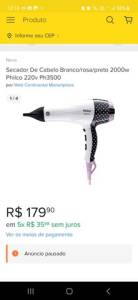 Secador De Cabelo Philco Ph3500 2000w!
