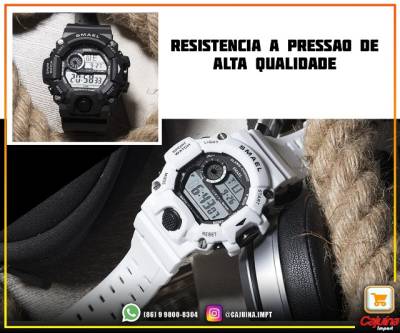 Relgio Masculino Digital Esportivo Branco Smael Militar M28fdt02sd23